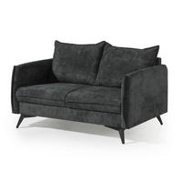 SOFA 2-Sitzer Chenille 138x100x86 anthrazit OLIVIA - Anthrazit, Kunststoff (138/86/100cm) - Massivmoebel24