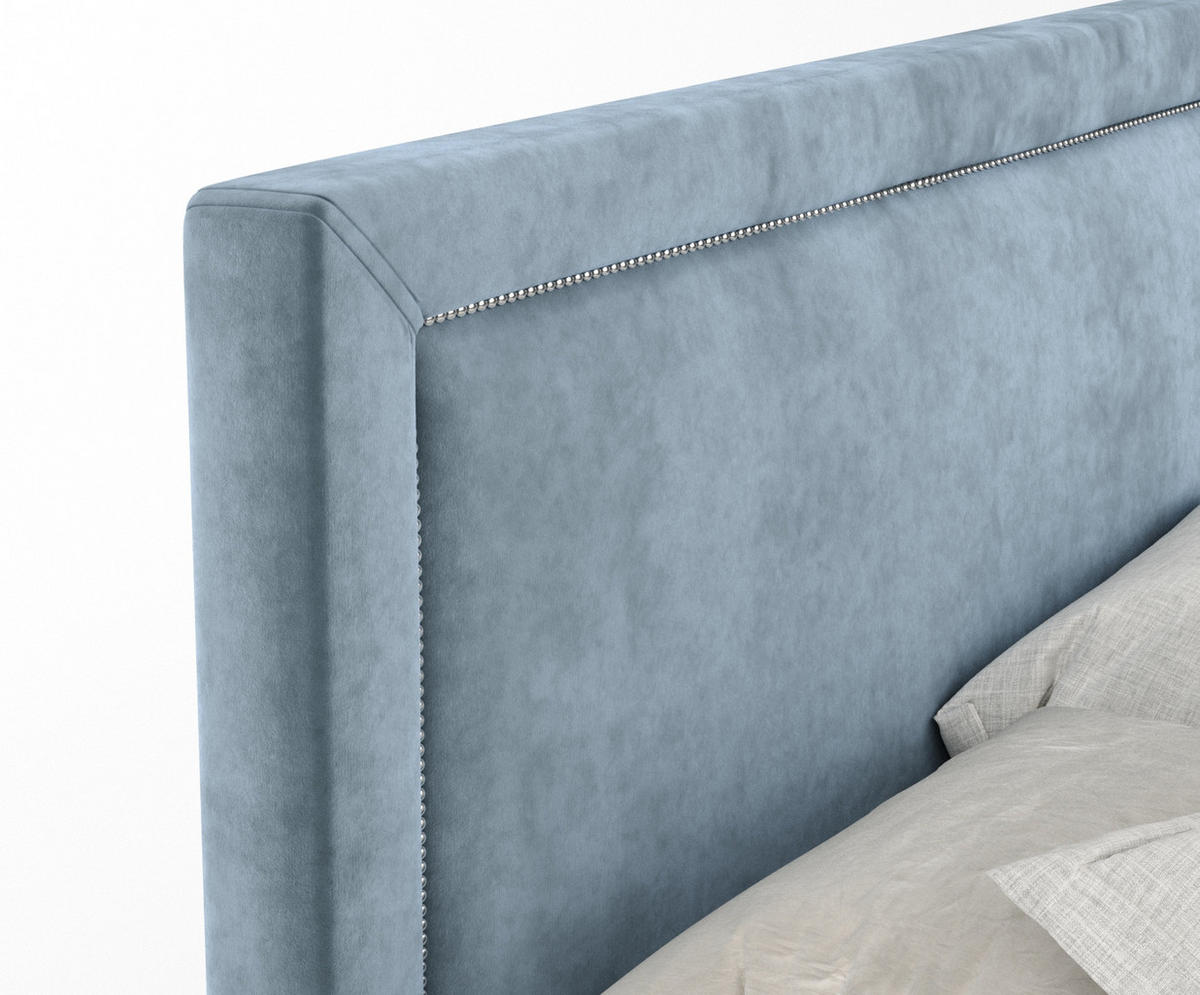 BOXSPRINGBETT Lavenda Blau Grau 160/200 cm - Blaugrau/Schwarz, Holz/Holzwerkstoff (160/200cm) - Maison de Reve