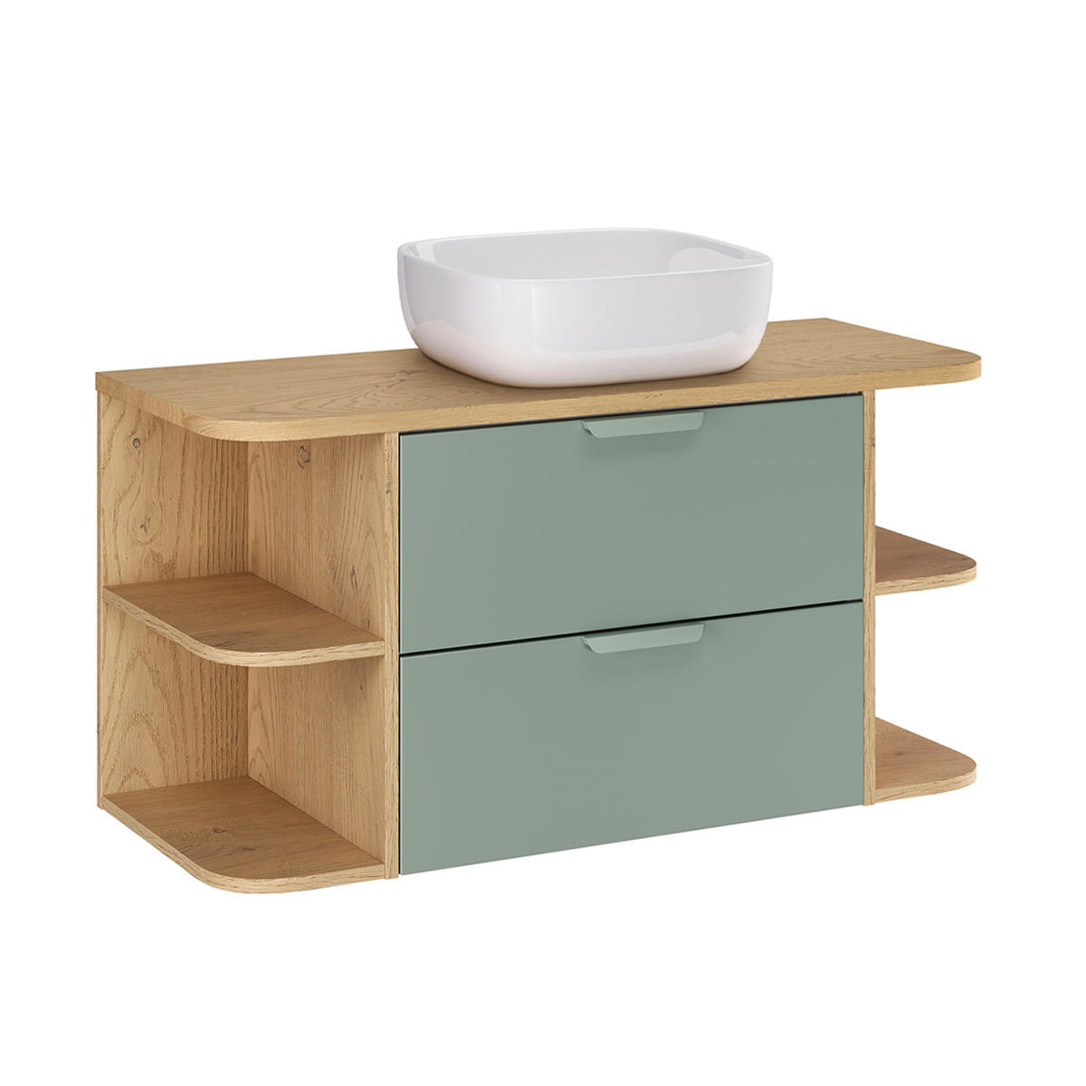 WASCHTISCH 100.4cm Oria Grün - Grün, Holzwerkstoff (100.4/50/45.8cm) - Petits-meubles