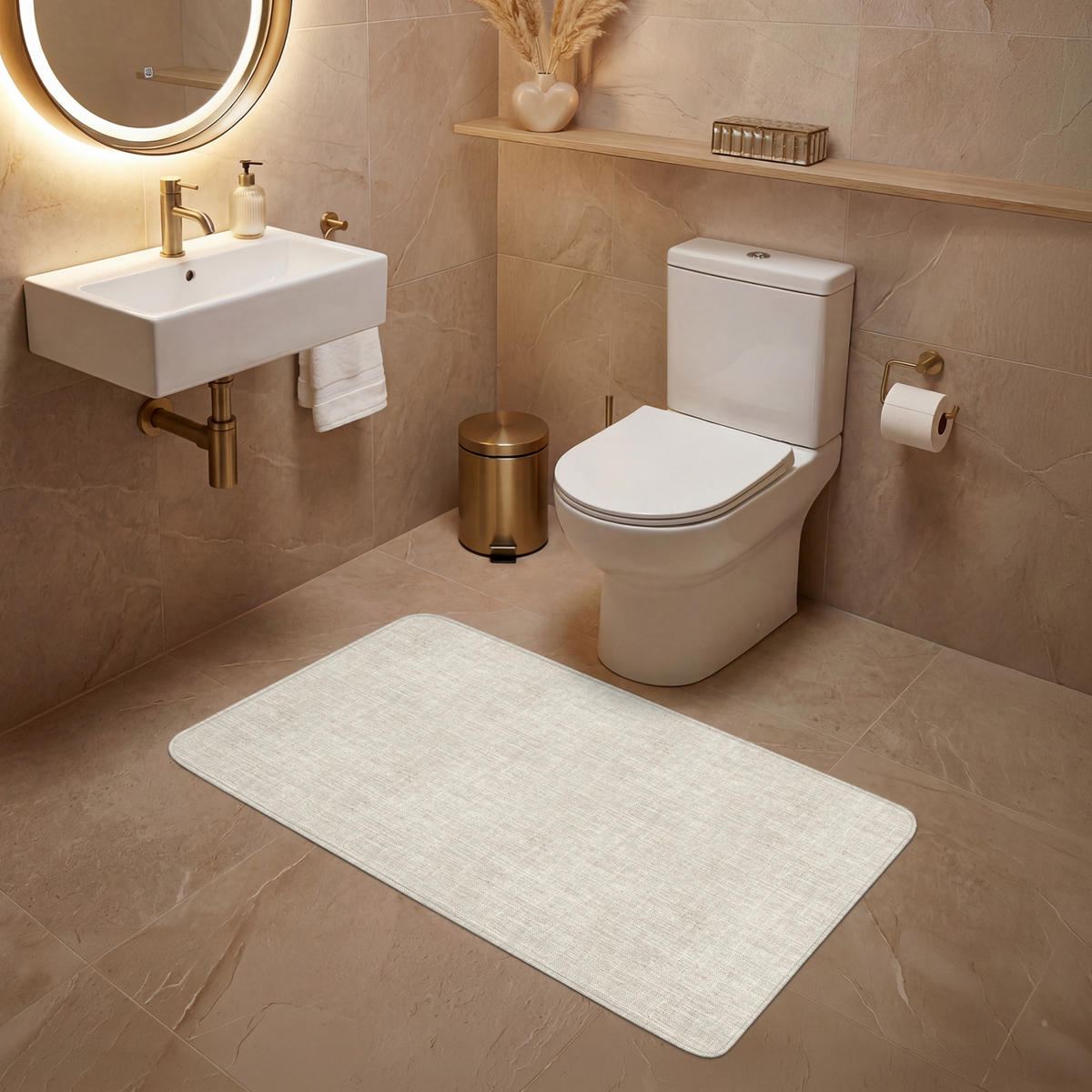 WC PŘEDLOŽKA Povlečení - Textura - Béžová 120x60 cm - béžová, textil/plast (120/1cm) - OnlyWow
