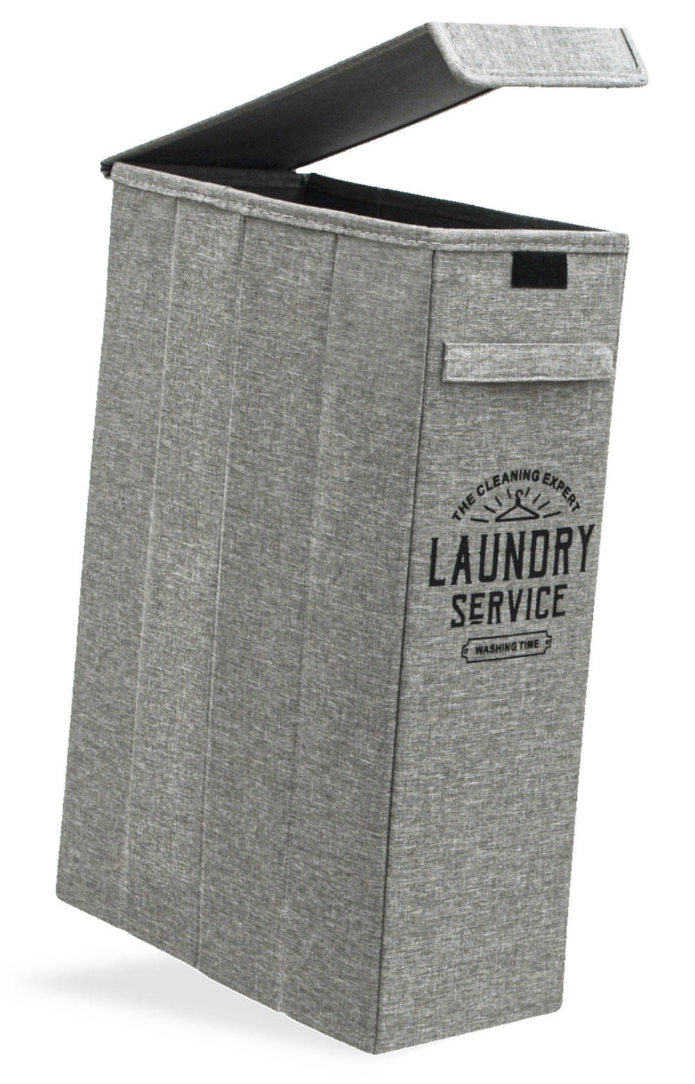 WÄSCHEKORB 50 Liter mit Deckel 20x40x60 cm Grau - Grau, Kunststoff (20/60/40cm) - Dunedesign