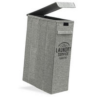 WÄSCHEKORB 50 Liter mit Deckel 20x40x60 cm Grau - Grau, Kunststoff (20/60/40cm) - Dunedesign