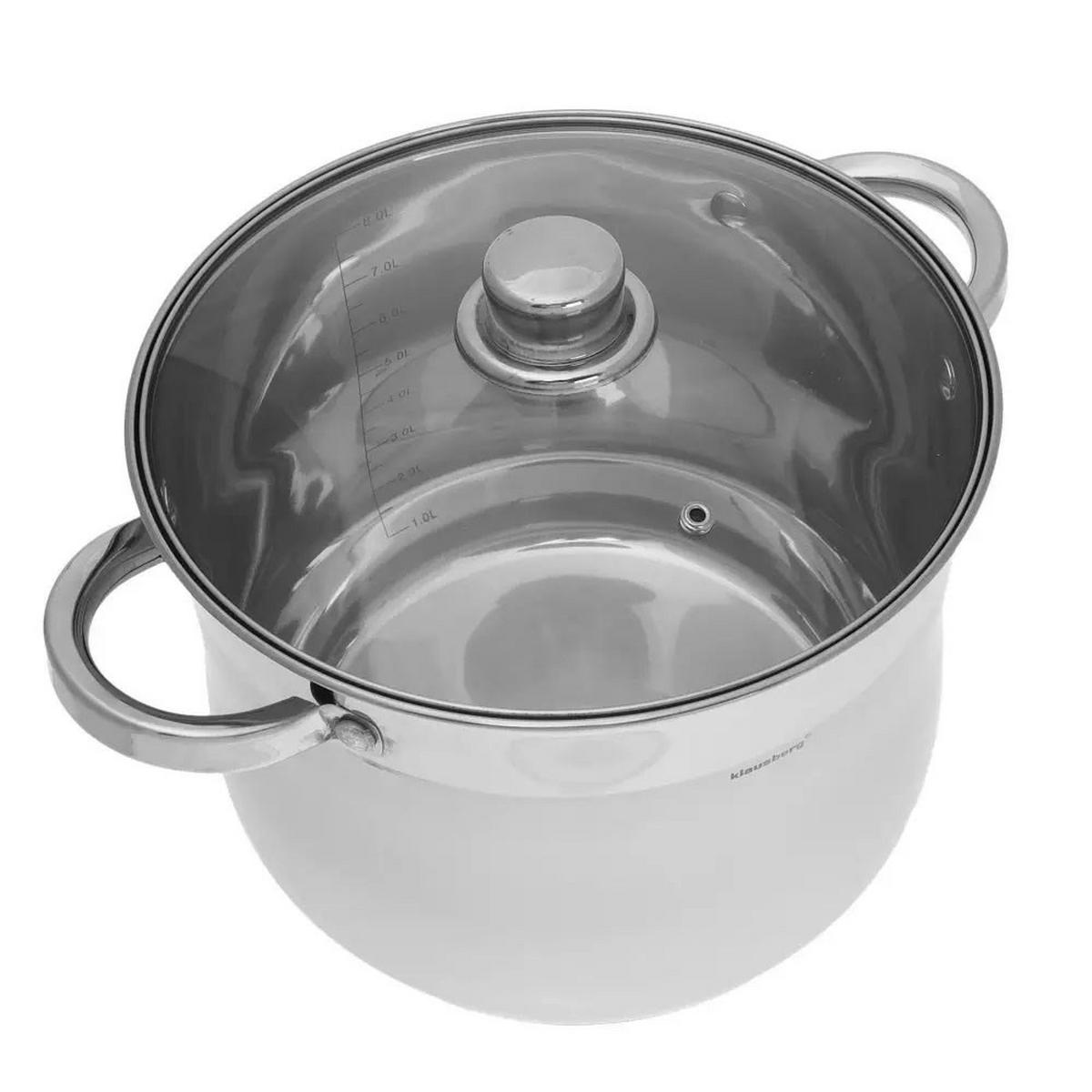 TOPF Silber 34/34/25 cm KB7168 - Silberfarben, Glas (34cm) - Klausberg 