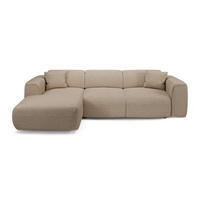 ECKSCHLAFSOFA Bouclé-Stoff Taupe 283cm - Taupe, Textil (283/180cm) - Sia Home