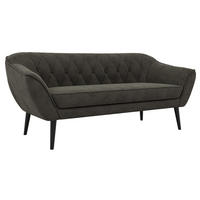 3-SITZER-SOFA PIRS - Dunkelgrau Velvet - Schwarze Beine - Dunkelgrau/Schwarz, Holzwerkstoff/Textil (180/75/74cm) - MKS