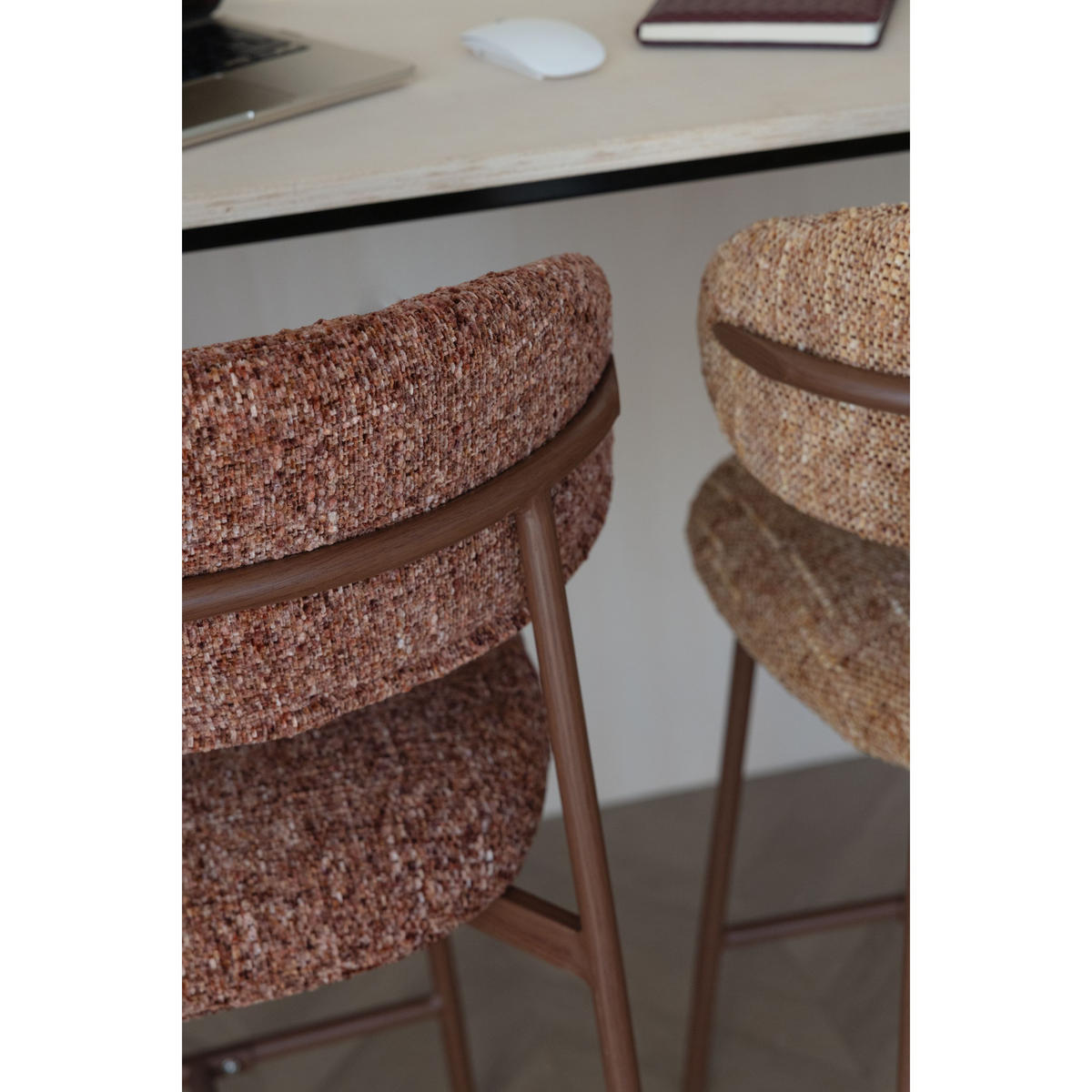 BARHOCKER Claes mit Rückenlehne 65 cm Terra - 2 er Set - Rot, Kunststoff (44/94/51cm) - Housecraft Living