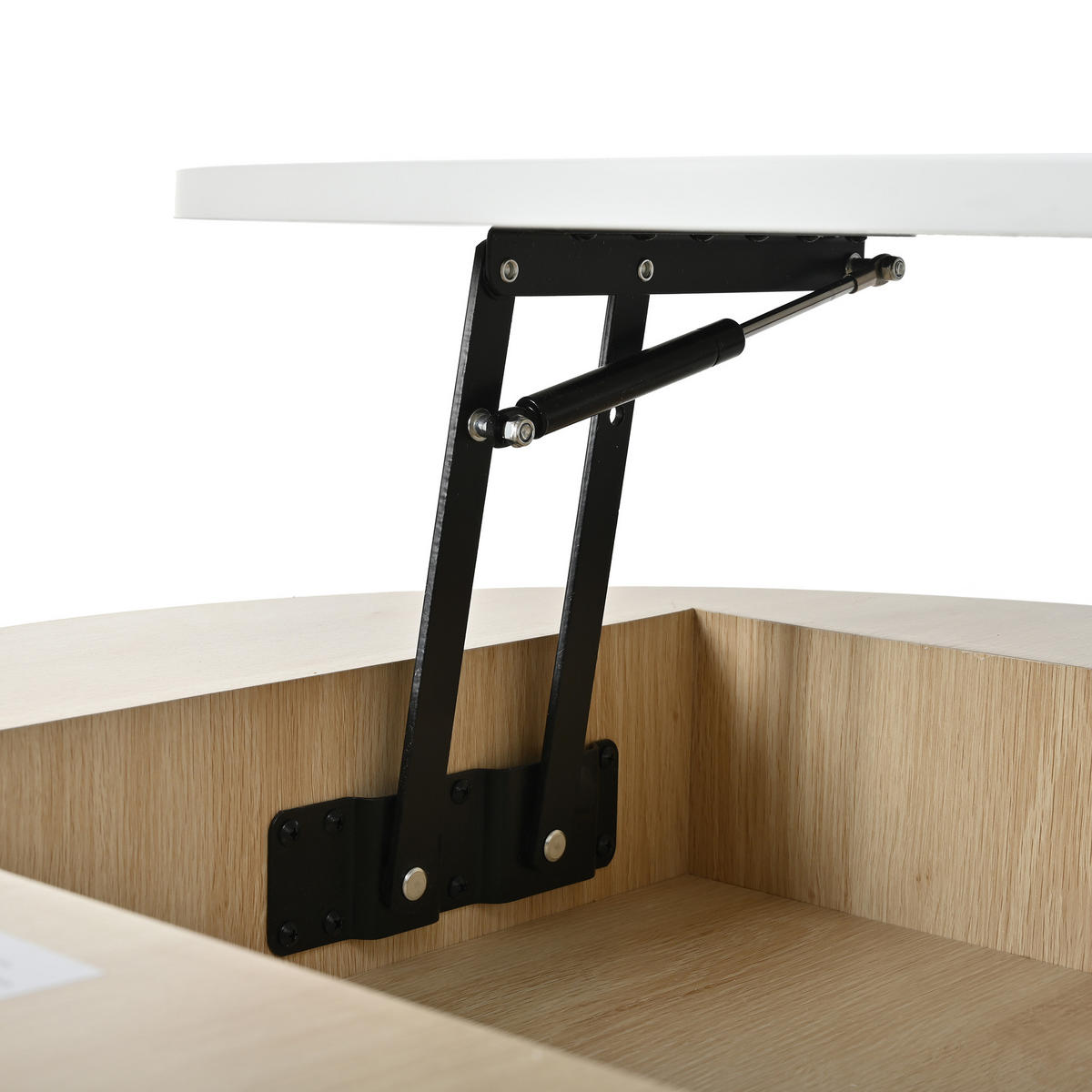 COUCHTISCH-SET in Weiß und Naturfarben mit Schublade für Wohnzimmer, B70/T70/H41,5 cm - Weiß, Holzwerkstoff (70/70/56.5cm) - STILVORA