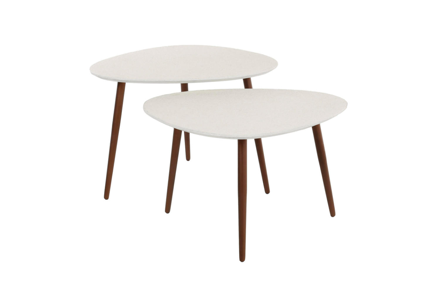 COUCHTISCH-SET JAGO Weiß Marmor - Bronzefarben/Weiß, Stein/Metall (60/48/42cm) - KAWOLA