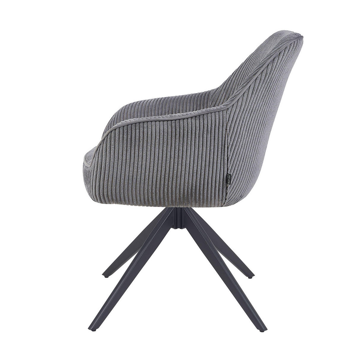 ARMLEHNSTUHL ARVIT - Dunkelgrau/Schwarz, Textil/Metall (58/87/61cm) - B&D Home