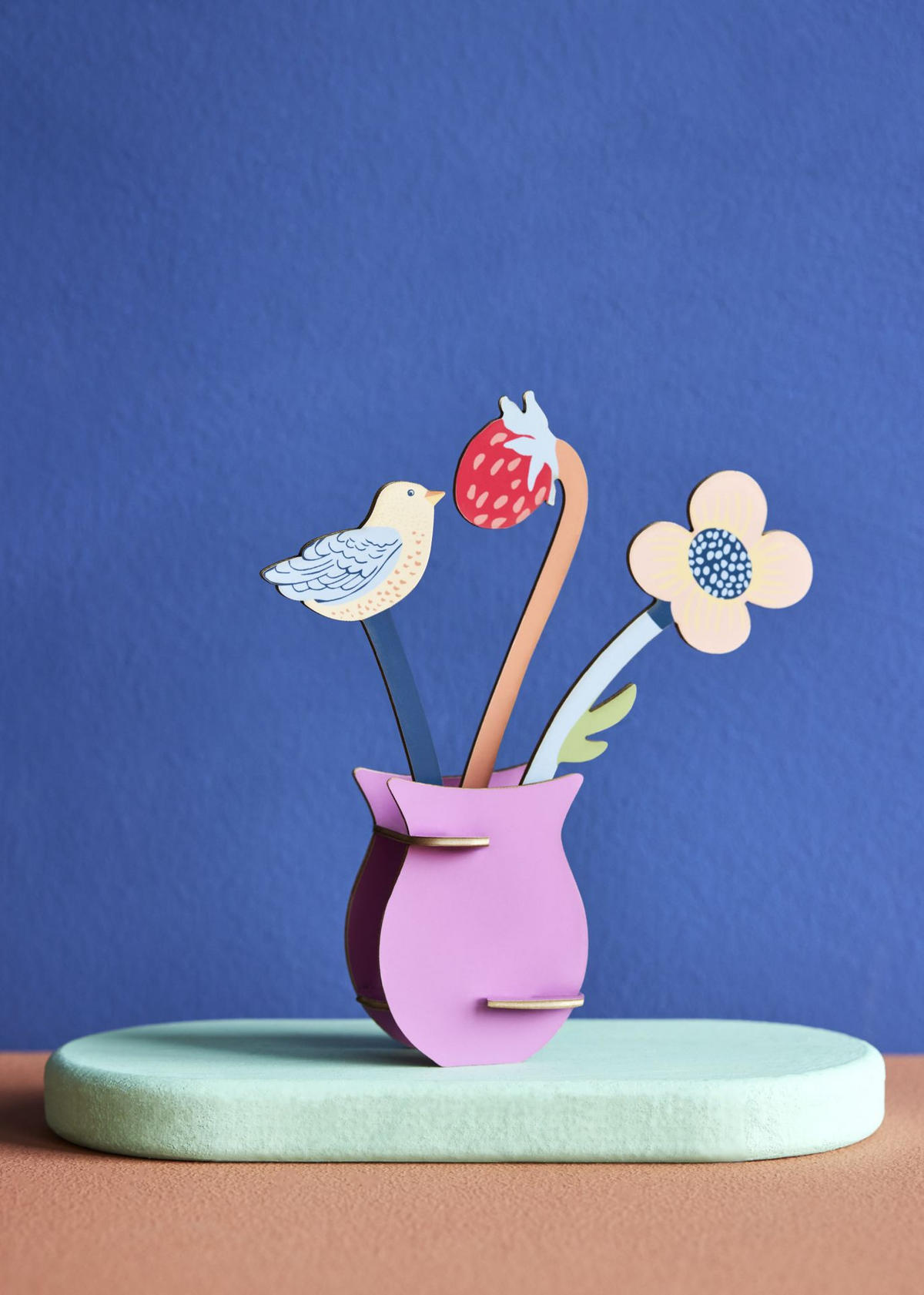 DEKOFIGUR Verspielte Blüte 4/14.5 cm - Multicolor, Wellpappe (4/14.5/13cm) - KUNSTLOFT