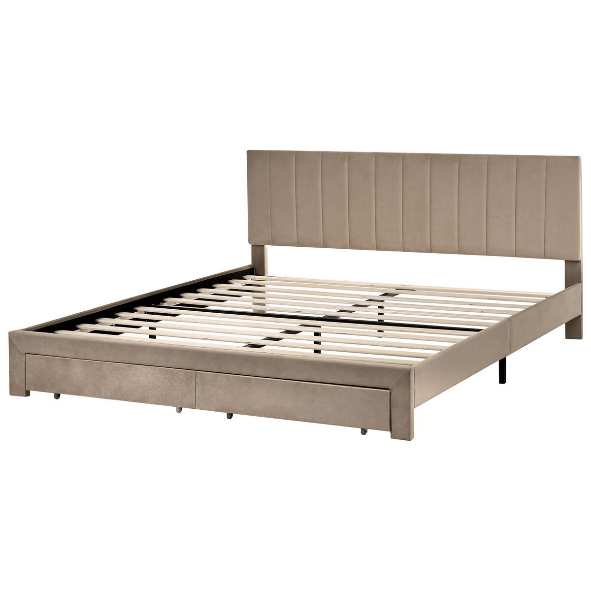 BETT 180/200 cm Taupe Lonzac - Taupe, Textil (180/200cm) - Beliani