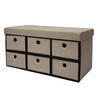 SITZBANK Faltbar, 76/38/38 cm, mit 6 Schubladen, 80 Liter, Beige-Grau - Grau, Textil (38/38/76cm) - Dunedesign