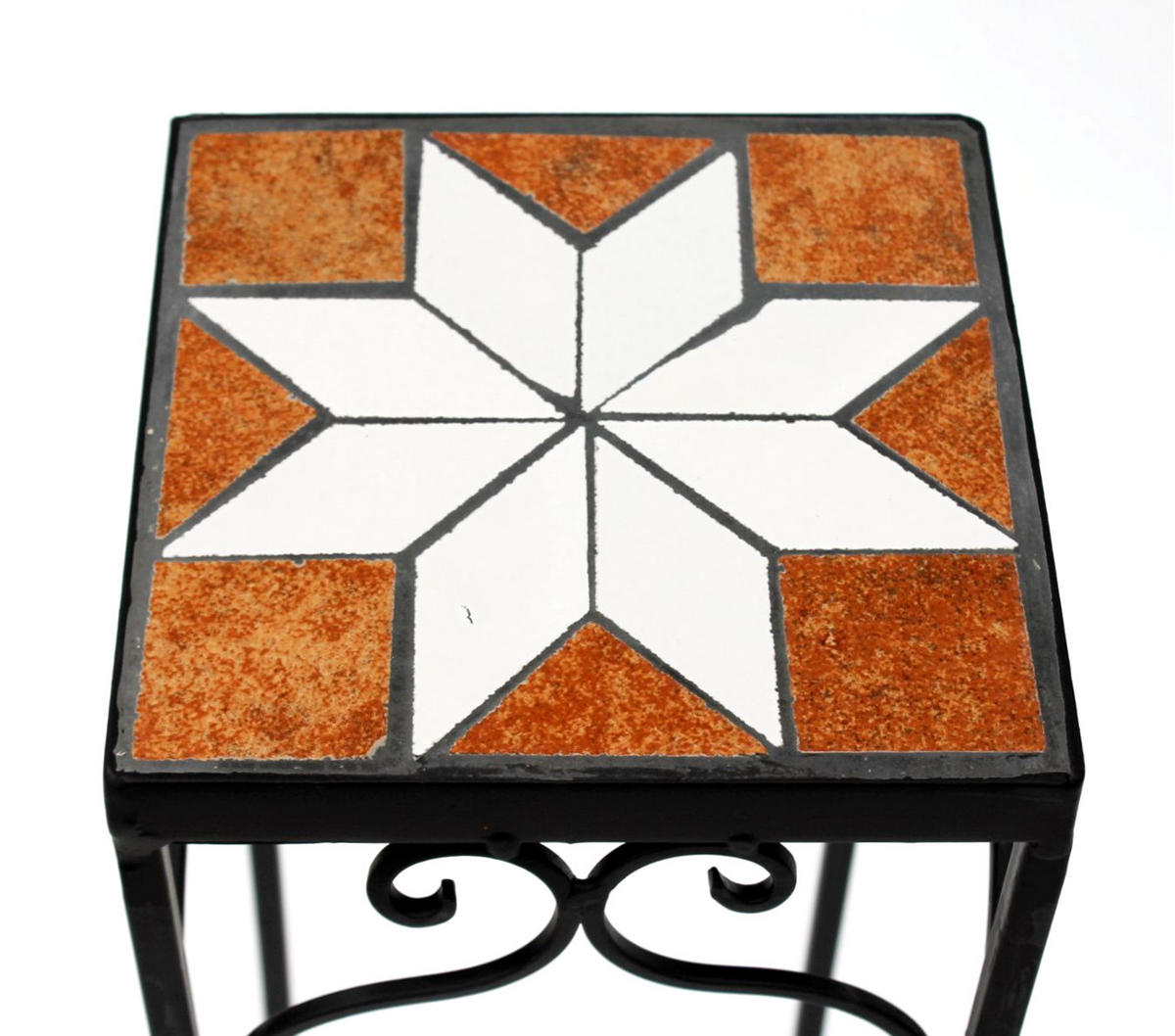 BLUMENHOCKER Mosaik Eckig 3er Set 12011 - Schwarz, Metall (24/62/24cm) - DanDiBo