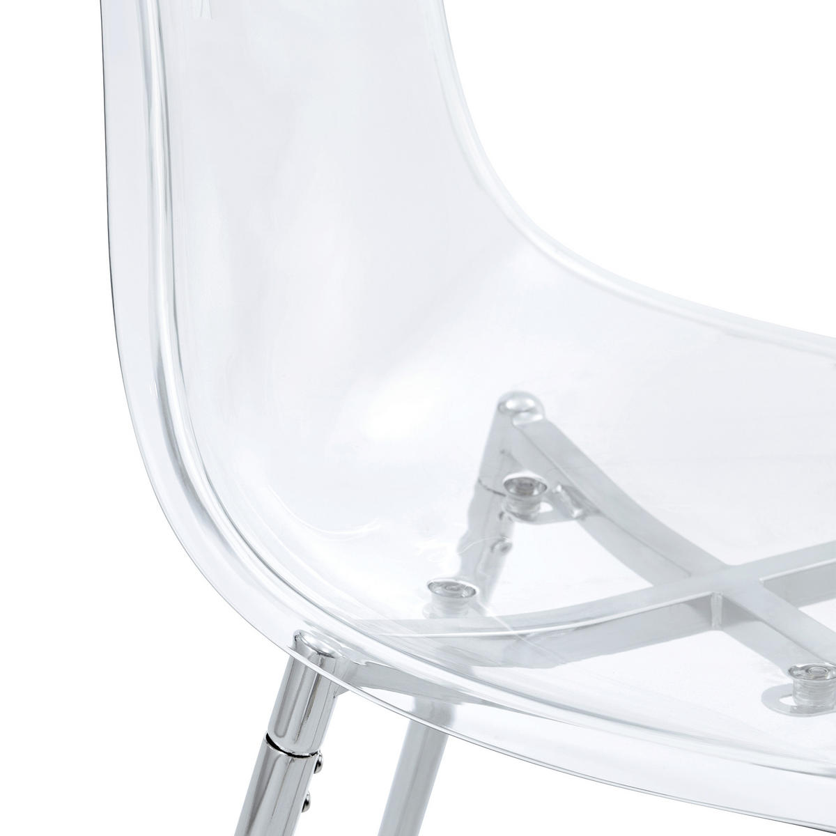 BARHOCKER 2er-Set Silber mit transparenter Acryl-Sitzschale und Fußstütze - Silberfarben, Kunststoff (51/102/45cm) - PANGIVO