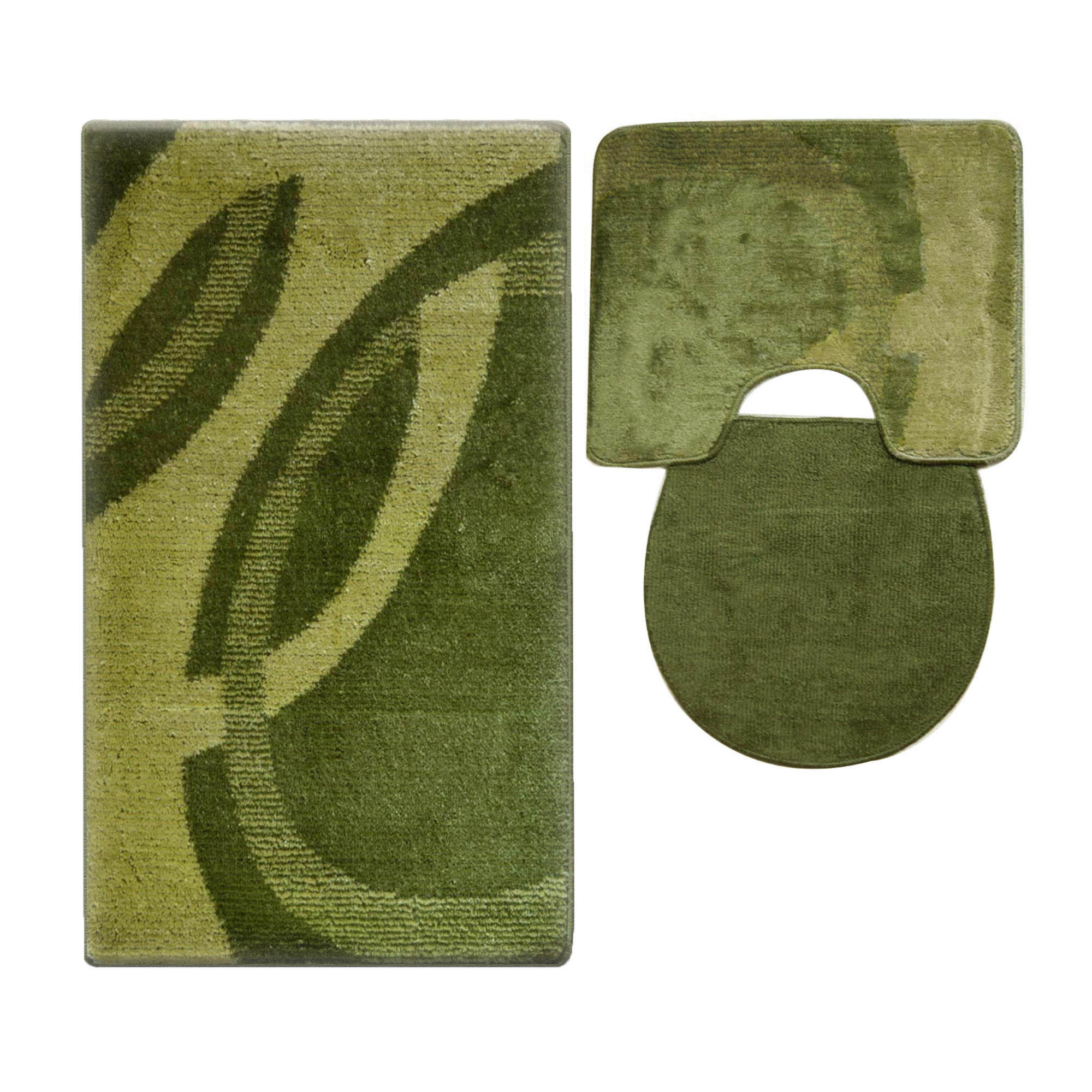 BADEMATTE Set 3 tlg GRÜN - Grün, Textil (60/100cm) - ROLFNERS
