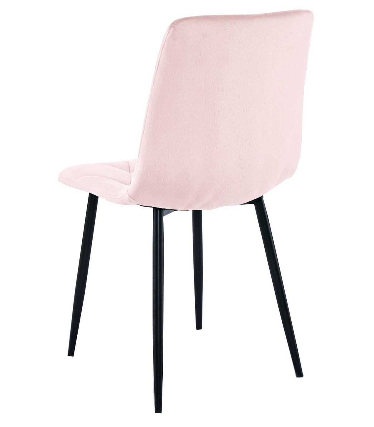 ESSZIMMERSTUHL 4-er Set TYRA hellrosa Sitz, schwarze Beine - Hellrosa/Schwarz, Textil (44.5/87/54.5cm) - Valora