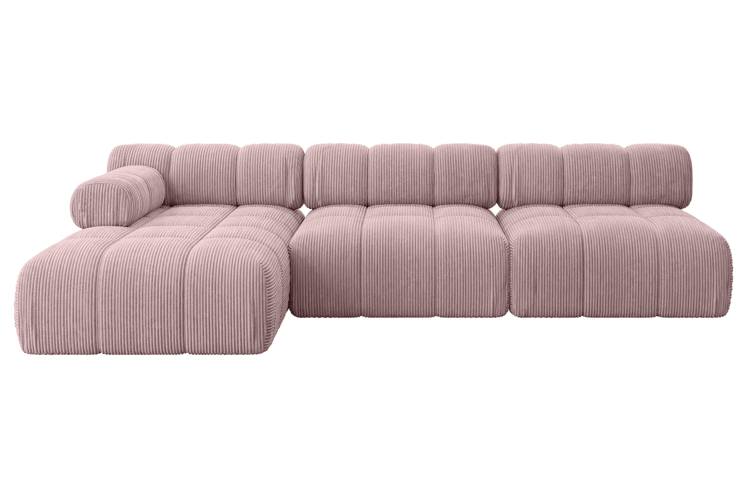 ECKSOFA modulares Sofa Razon-L2 - 285x160x70 cm Rosa Cord - Rosa, Holzwerkstoff/Textil (285/160cm) - ALTDECOR