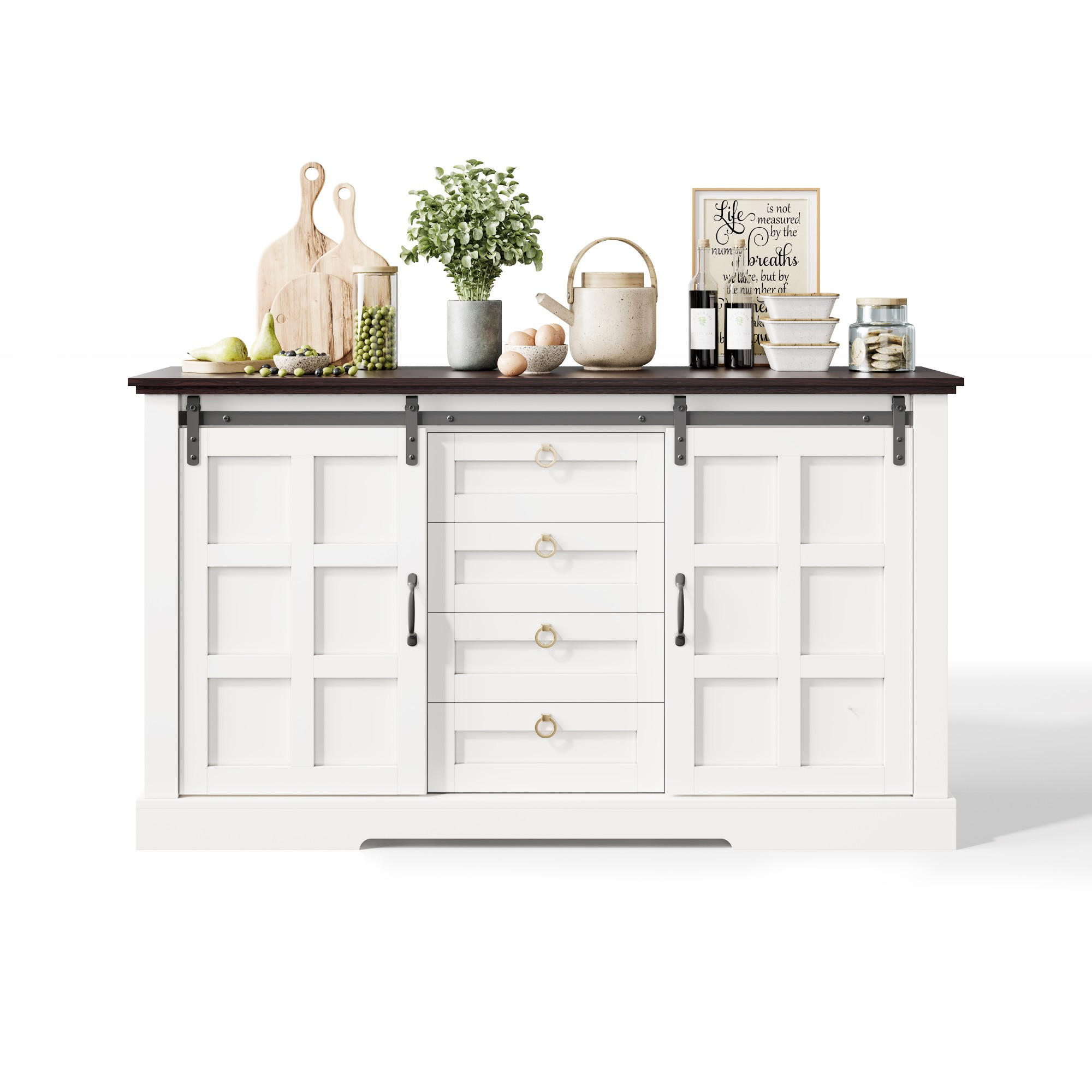 Evryae Sideboard Weiß 150x85x40 cm
