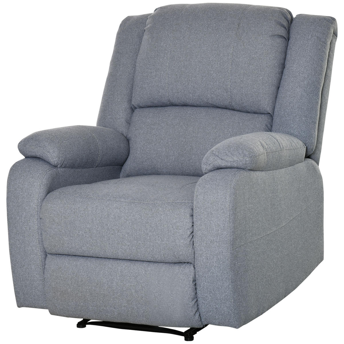 RELAXSESSEL DE-06351 mit 2-fach verstellbarer Lehne (148°), Fußstütze Hellgrau - Hellgrau, Textil/Metall (96/98/87cm) - ComfortXL