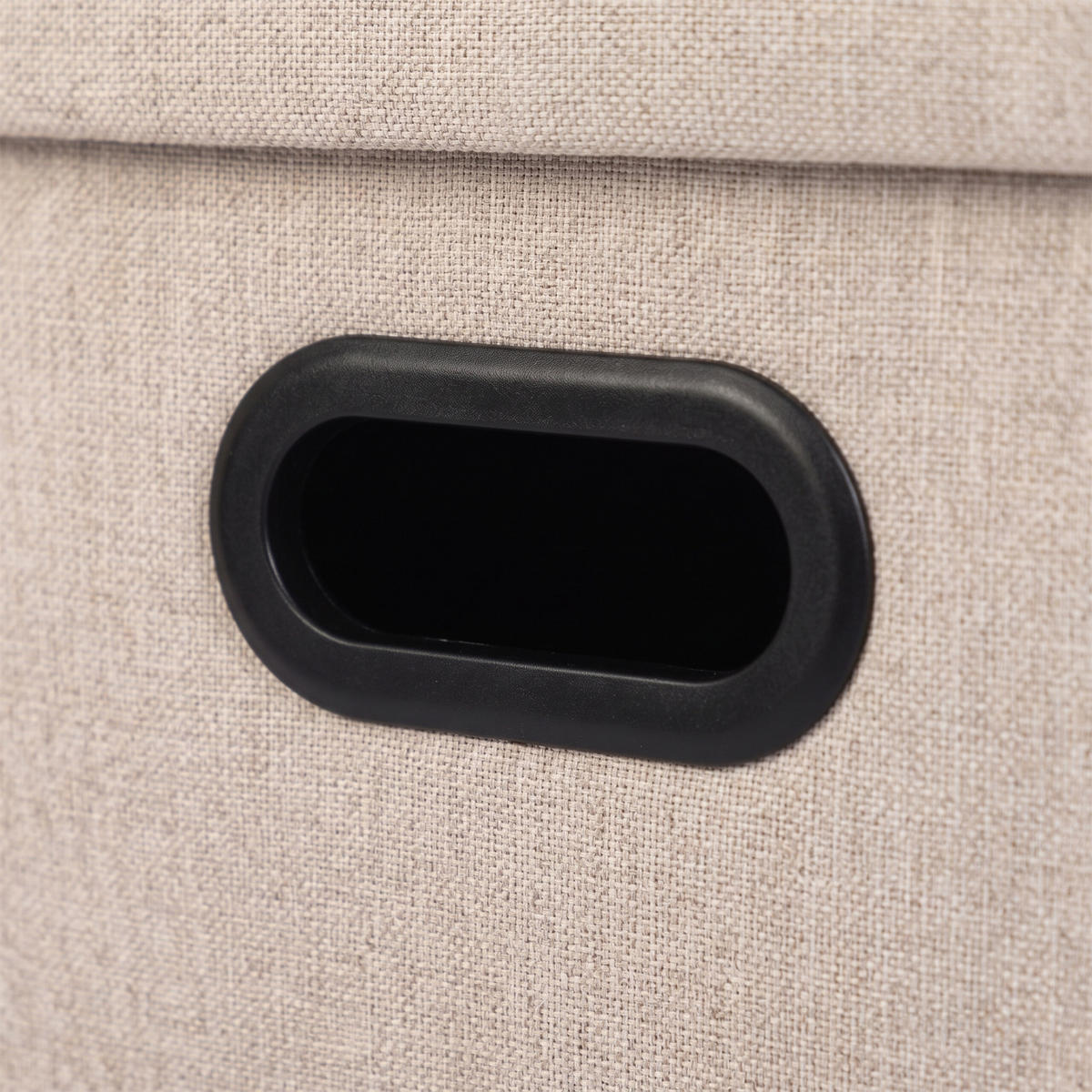 SITTPALL Beige med förvaring hopfällbar - Beige, Träbaserade material/Textil (46/49.5/25.5cm) - Relaxdays