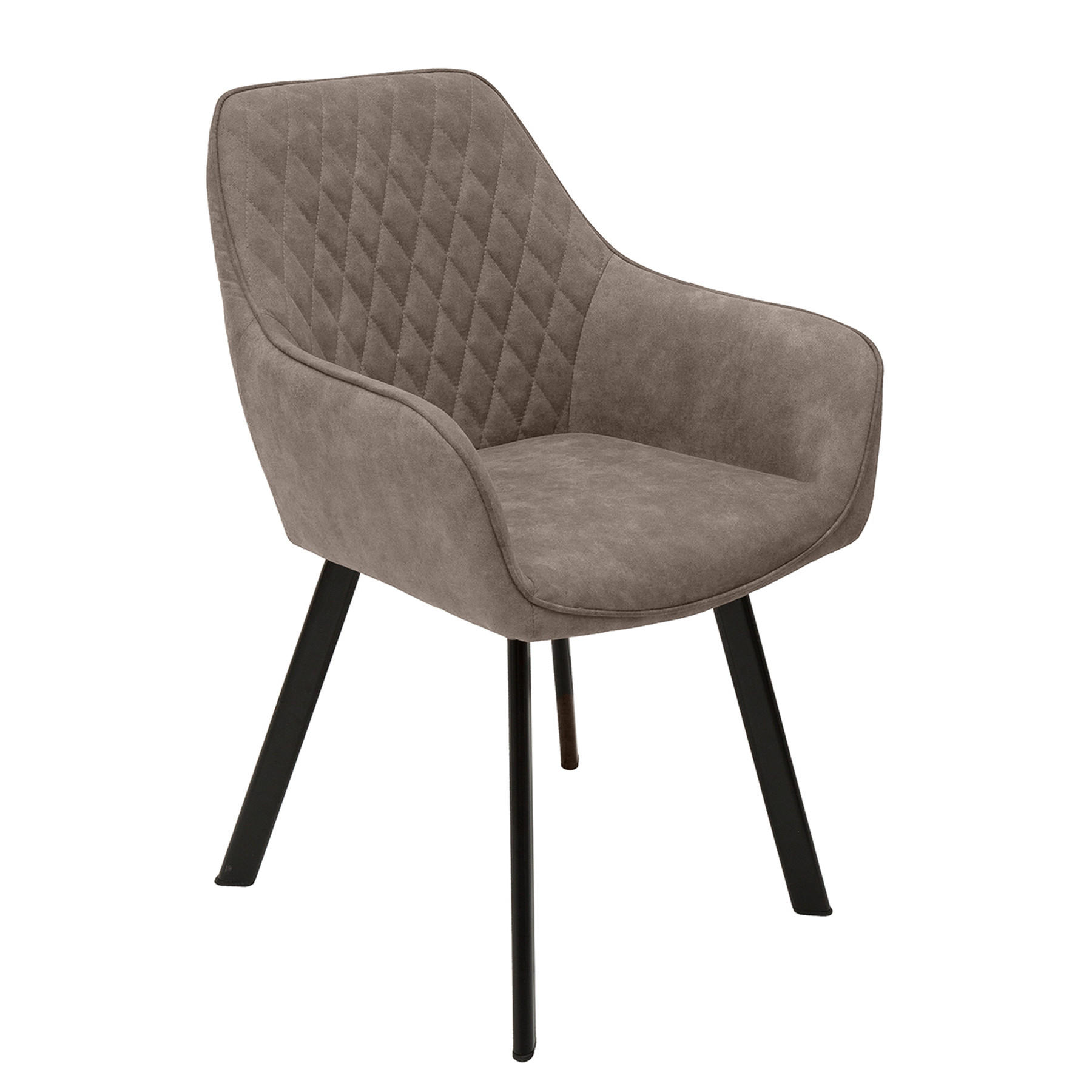 STUHL PALERMO Microfaser Taupe 85 cm - Taupe/Schwarz, Textil/Metall (57/84/46cm) - riess-ambiente