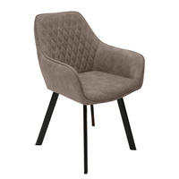 STUHL PALERMO Microfaser Taupe 85 cm - Taupe/Schwarz, Textil/Metall (57/84/46cm) - riess-ambiente