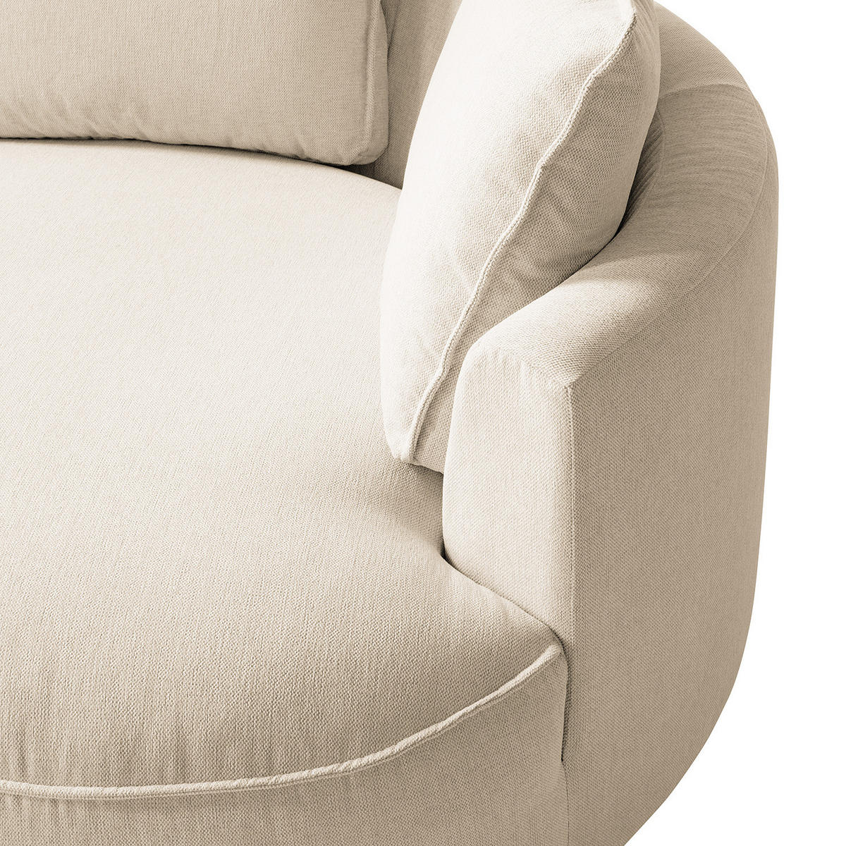 OTTOMANE - modular - Beige/Schwarz, Kunststoff/Textil (126/82/154cm) - home24