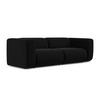 3-SITZER SOFA Samt Stoff Schwarz - Schwarz, Kunststoff/Textil (228/70/89cm) - Makamii