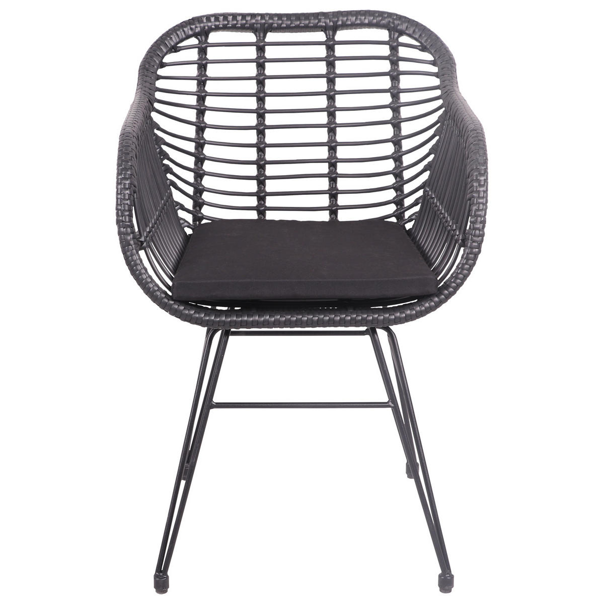 SESSEL Cinta Schwarz 2er-Set - Schwarz, Kunststoff (56/84/60cm) - Happy Garden