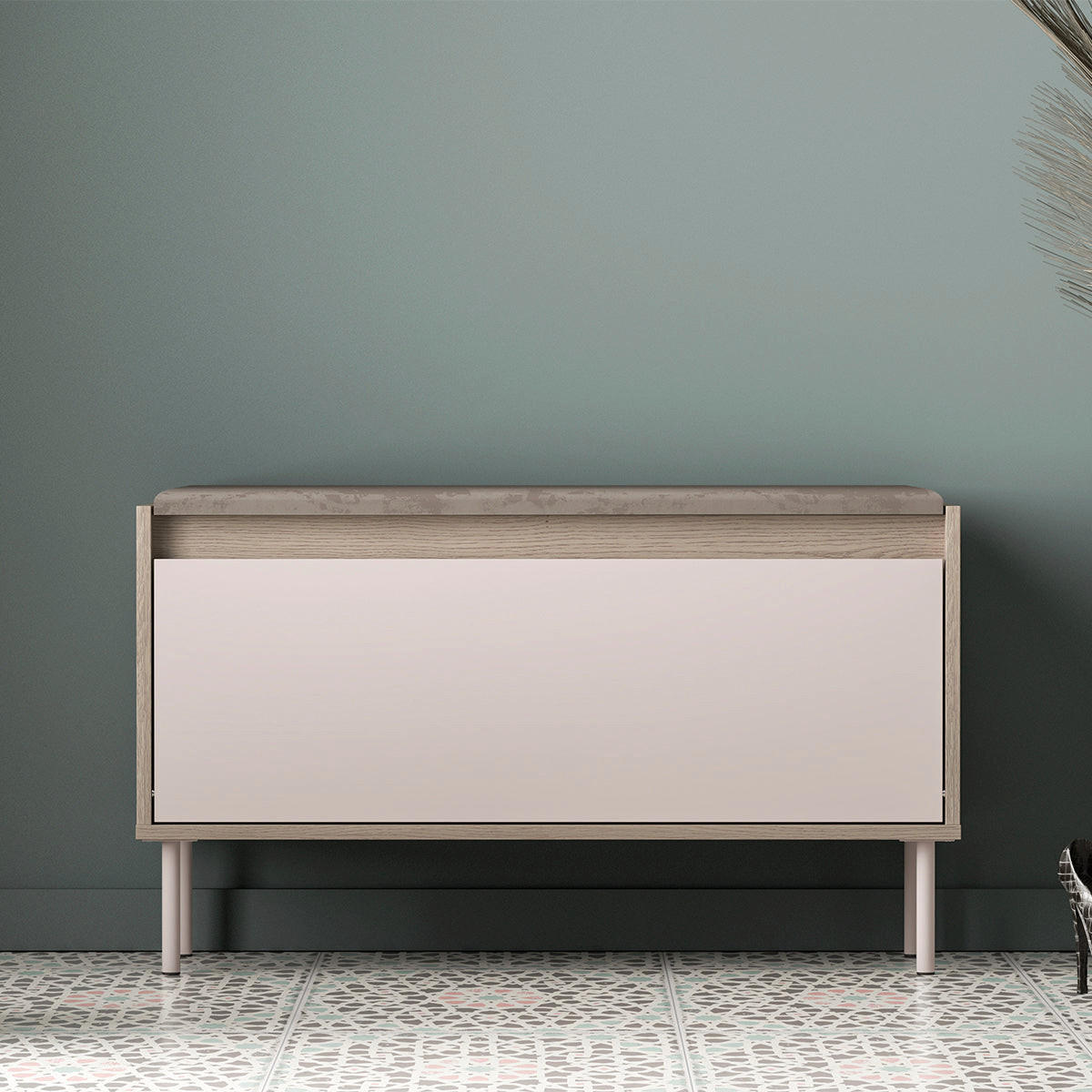 SCHUHMÖBEL Alos Kaschmir und Holz - Beige, Holzwerkstoff (90/55/34cm) - Petits-meubles