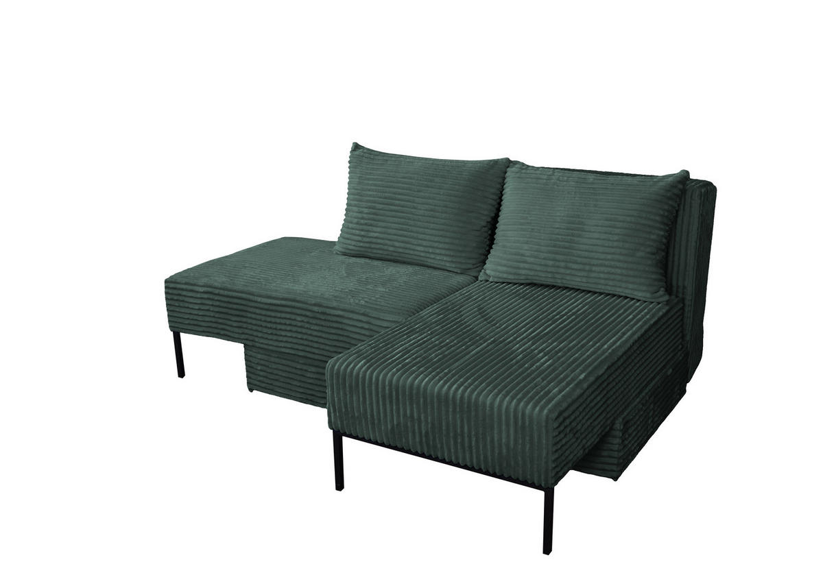 ECKSOFA Mit Schlaffunktion MOOKA 4in1-Multifunktions-System Stoff Velo Rechts Grun - Grün, Holz/Textil (145/160cm) - Kaiser Möbel