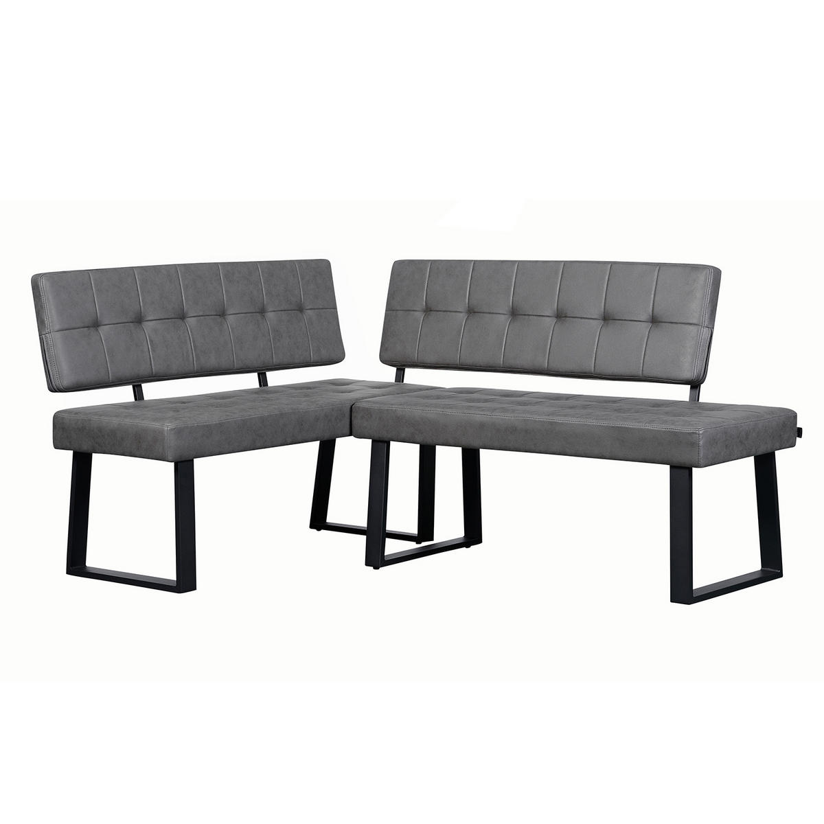 SITZBANK SIGFRID - Grau, Textil/Metall (120/48/56cm) - B&D Home