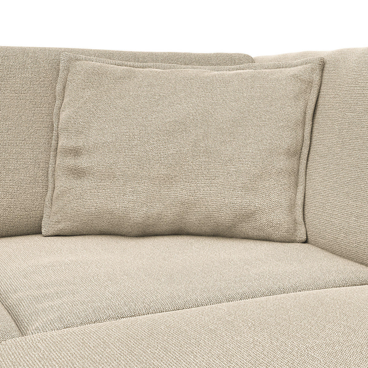 ECKSOFA mit Ottomane - Creme/Schwarz, Kunststoff/Textil (328/272cm) - home24