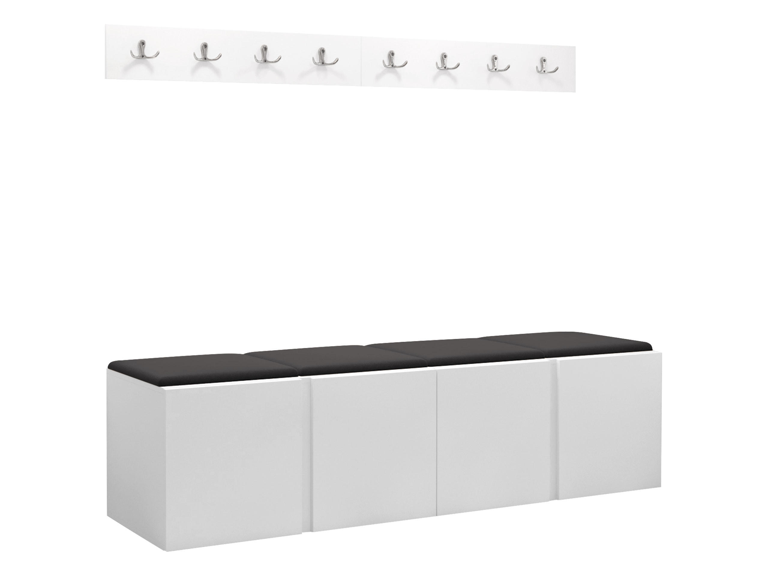 GARDEROBEN-SET Orion VII - Anthrazit/Weiß, Holzwerkstoff/Kunststoff (168/42/46cm) - MIRJAN24