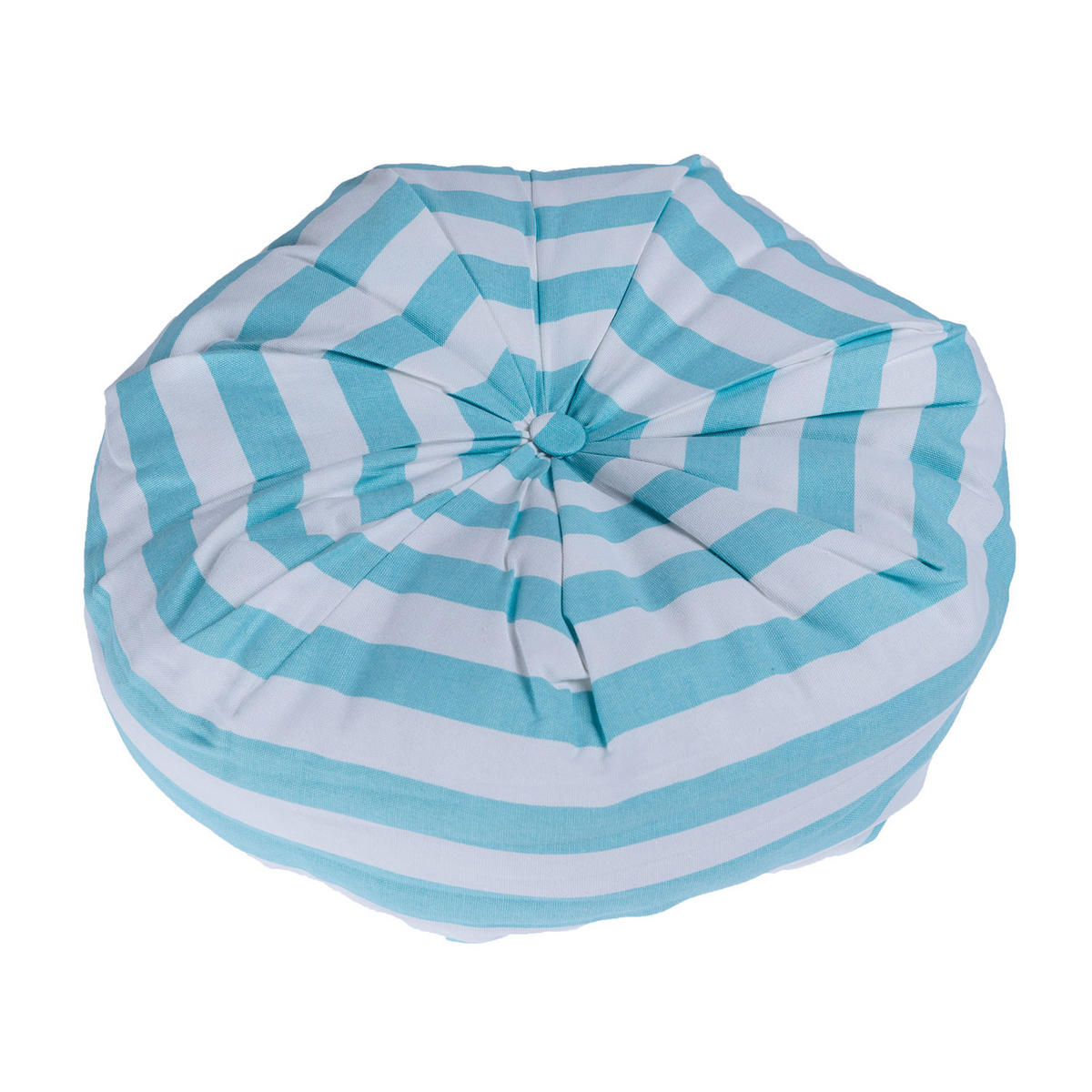 BODENKISSEN rund, blau-weiß gestreift, Ø 40/15 cm - Blau, Textil (40/40/15cm) - Homescapes