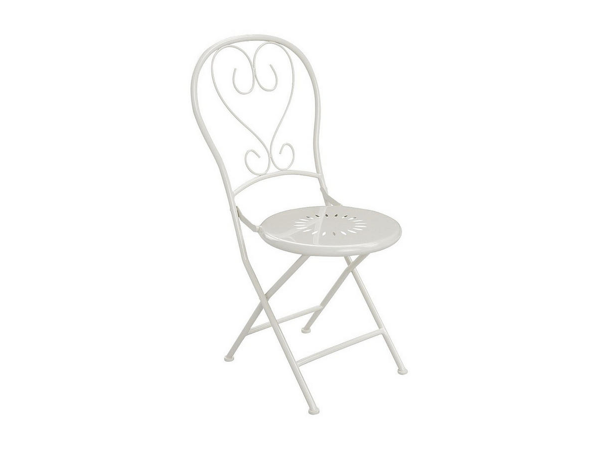 GARTENSTUHL - 41cm x 45cm - Stahl - weiß - GUERMANTES - Weiß, Metall (41/90/45cm) - Vente-Unique