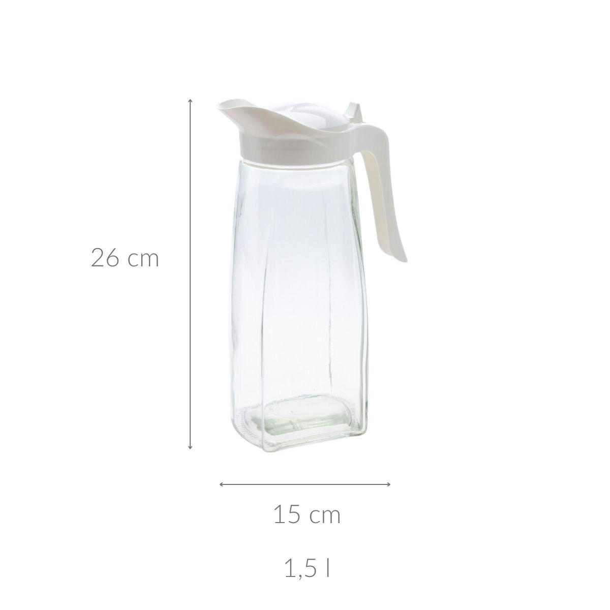 GLASKRUG mit Deckel Weiß 1,5 l 15/9/26 cm - Weiß, Glas (1.5L) - Excellent Houseware