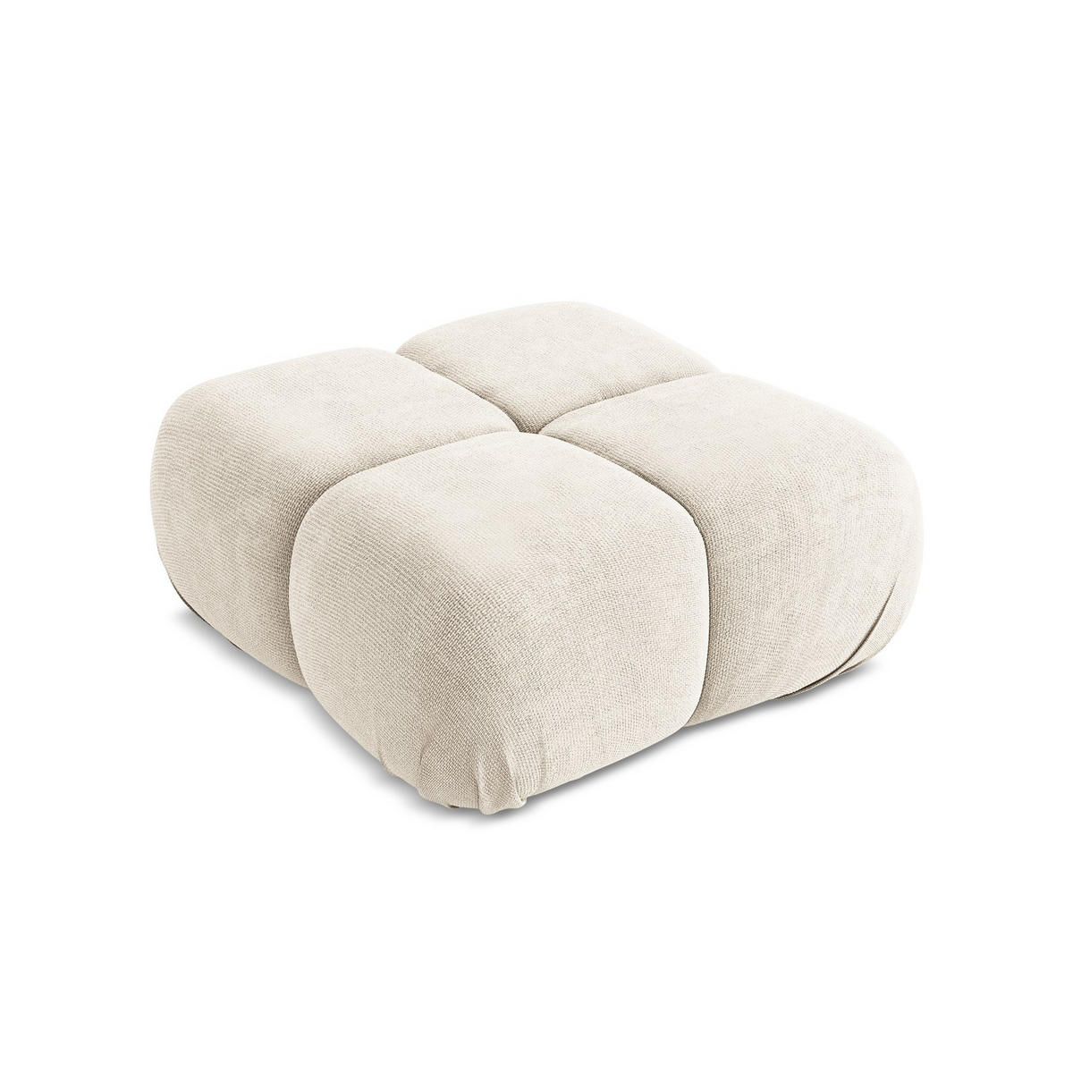 POUF Chenille Stoff Beige - Beige/Creme, Kunststoff/Textil (95/41/95cm) - LaMiaSofa