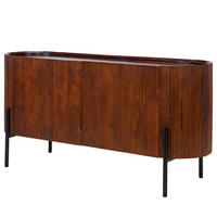 MASSIVES SIDEBOARD - Mango - Schwarz/Braun, Holz/Metall (150/75/45cm) - home24