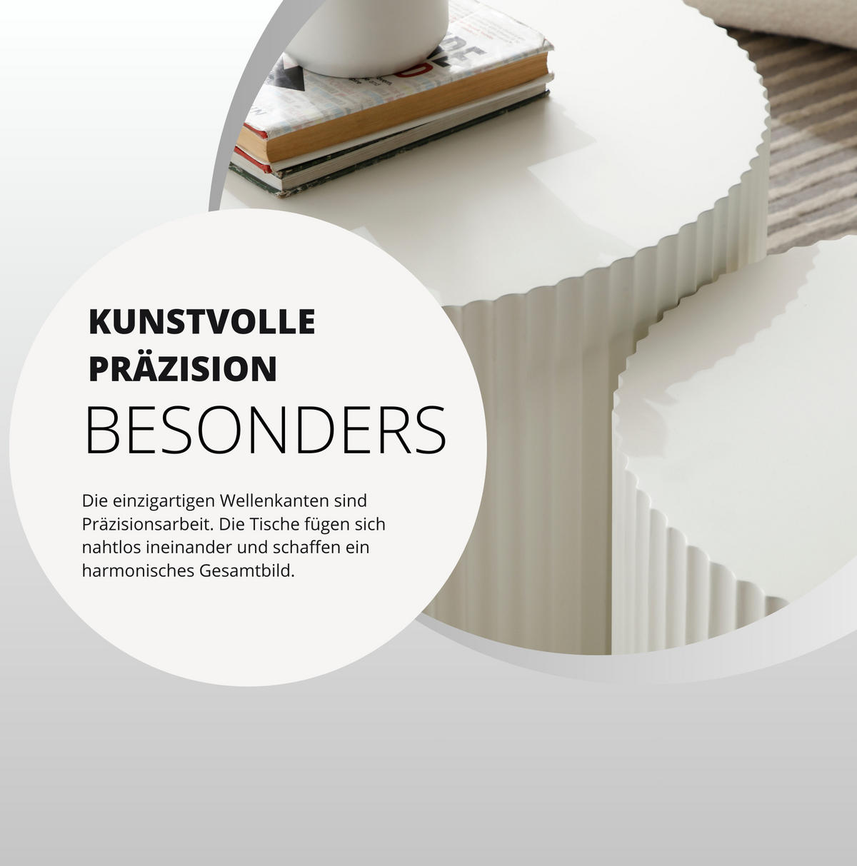 KONFERENČNÍ stolek sada 2 ks 60/40 a 48/35 cm bílá MDF, odkládací - bílá, kompozitní dřevo (60/60/40cm) - BEAOK