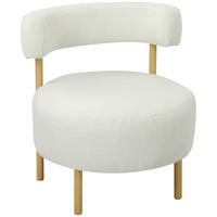 RELAXSESSEL DE-06550 Sherpa-Fleece, Metallbeine in Holzoptik Cremeweiß - Creme, Holz/Textil (67/71/67cm) - ComfortXL