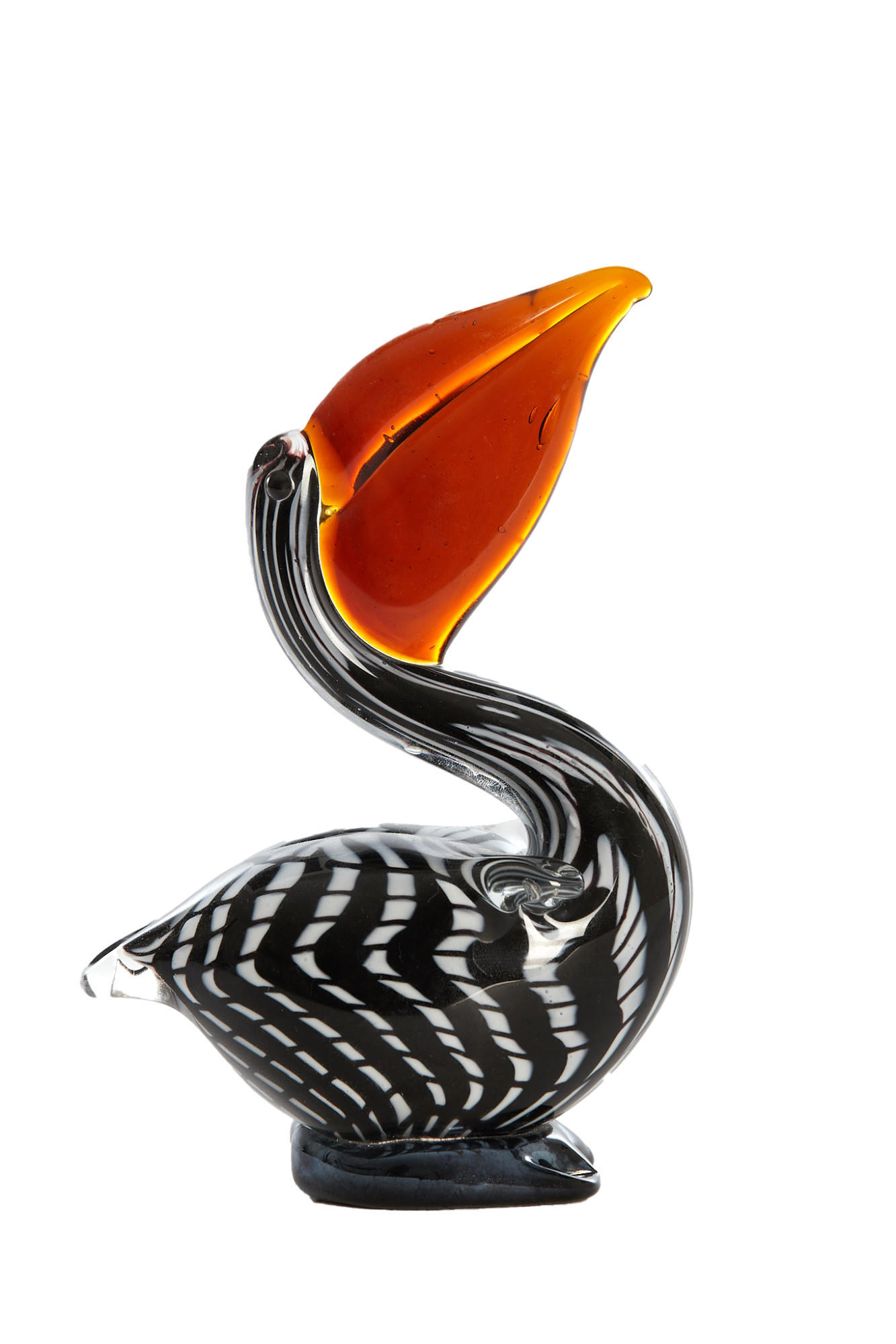 ORNAMENT Pelikan Schwarz 13/7/19 cm - Schwarz, Glas (7/19/13cm) - Light & Living