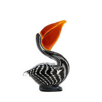 ORNAMENT Pelikan Schwarz 13/7/19 cm - Schwarz, Glas (7/19/13cm) - Light & Living
