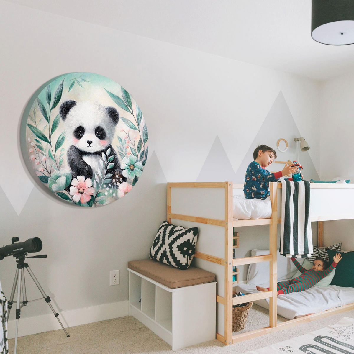 GEMÄLDE Waldpanda auf Keilrahmen 80 cm - Multicolor, Holz (80/80cm) - YS-art gallery