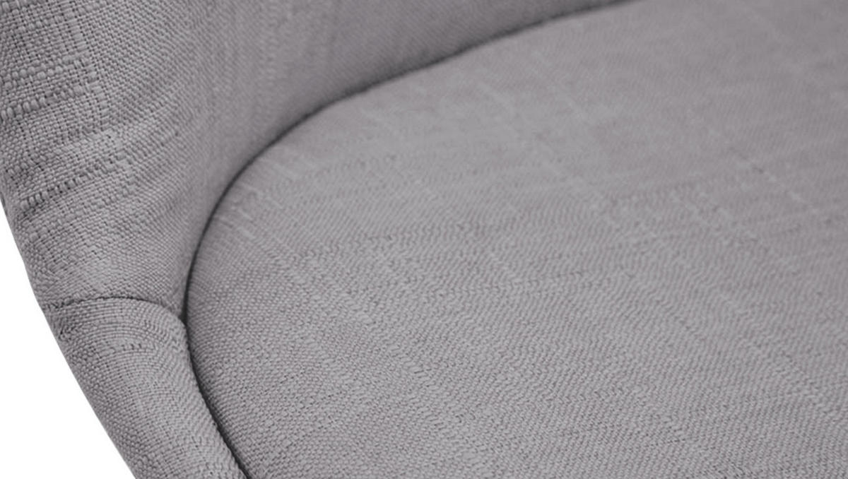 STUHL Stoff grau - Walnussfarben/Grau, Holz/Textil (48/84/55cm) - CLP