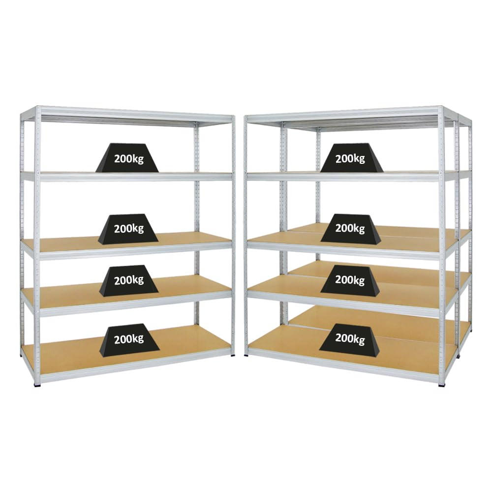 SCHWERLASTREGAL Giant Elephant 3er-Set mit 3x 180x150x60 cm Fachlast 200 kg Verzinkt - Silberfarben, Metall (450/180/60cm) - PROREGAL