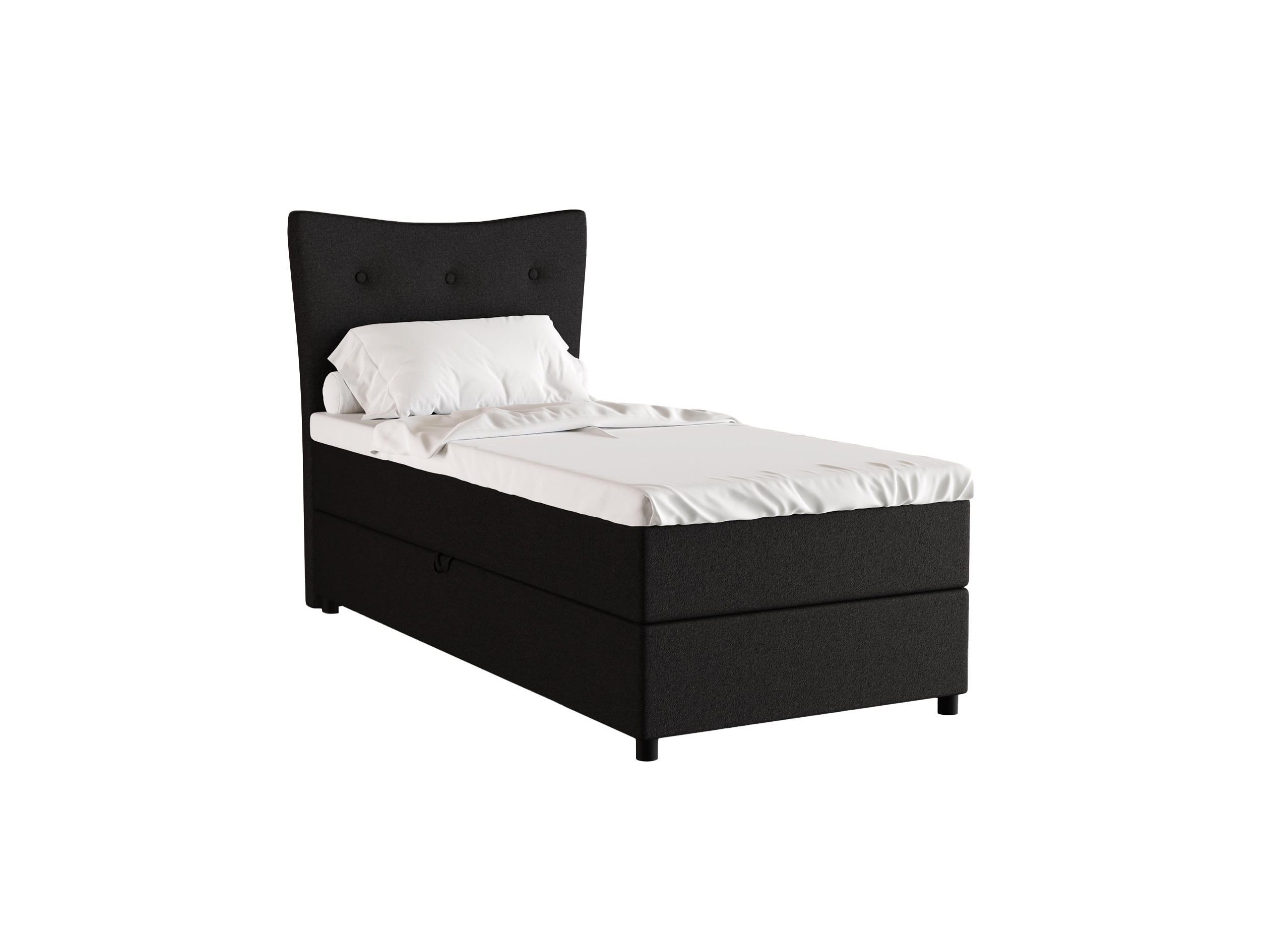 BOXBETT Nevada 90x200 cm Polsterbett mit hochwertiger Bonell-Matratze und Topper - Anthrazit - Dunkelgrau, Holz (90/200cm) - Homesy