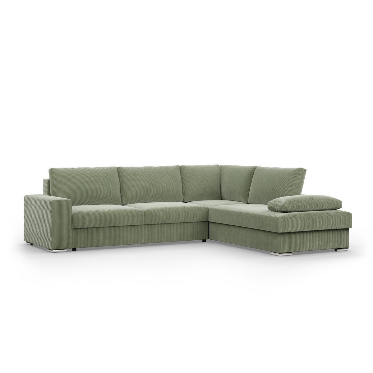 ECKSOFA MIT SCHLAFFUNKTION VELANO Grün - Grün, Textil (231/287cm) - Mebligo