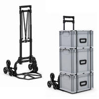 TREPPENSTEIGER Sackkarre Elephant klappbar 100x39x47cm Traglast 80kg AluminiumrahmenTRR Fachgummiräder Schwarz - Schwarz, Metall (47/39/100cm) - PROREGAL
