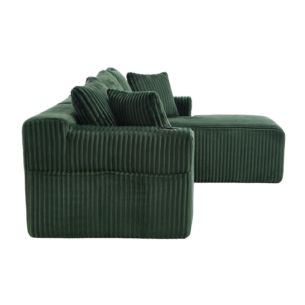 ECKSCHLAFSOFA Modulares Sofa mit Schlaffunktion,Chaiselongue + Zweisitzer,Grün - Grün, Textil (257/160cm) - LVHOM